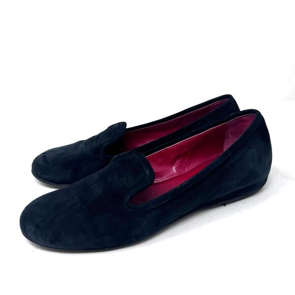 Rue du Jour Paris Loafer Womens Size 38.5 / 8 Slip on Black Suede Flat - Picture 5 of 9